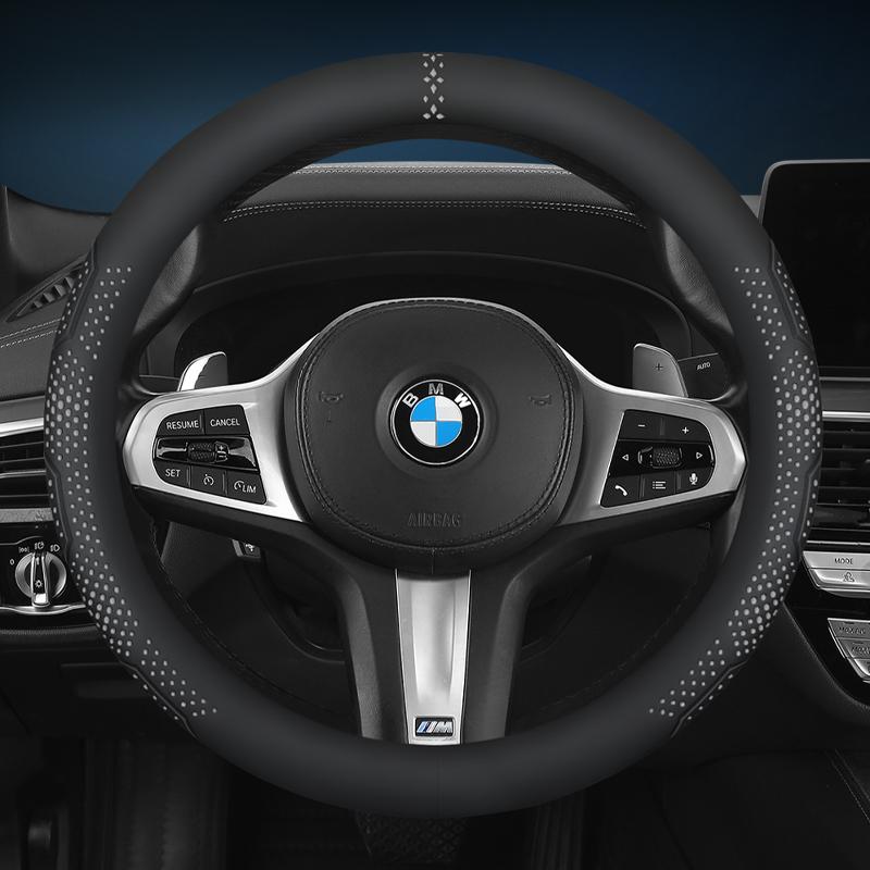 Универсальная оплетка на руль автомобиля 14,5-15 дюймов, 3D текстурированный нескользящий дизайн с дышащей кожей наппа