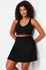 Women's Style Plus Size Black 2 Layer Sport Shorts Skirt