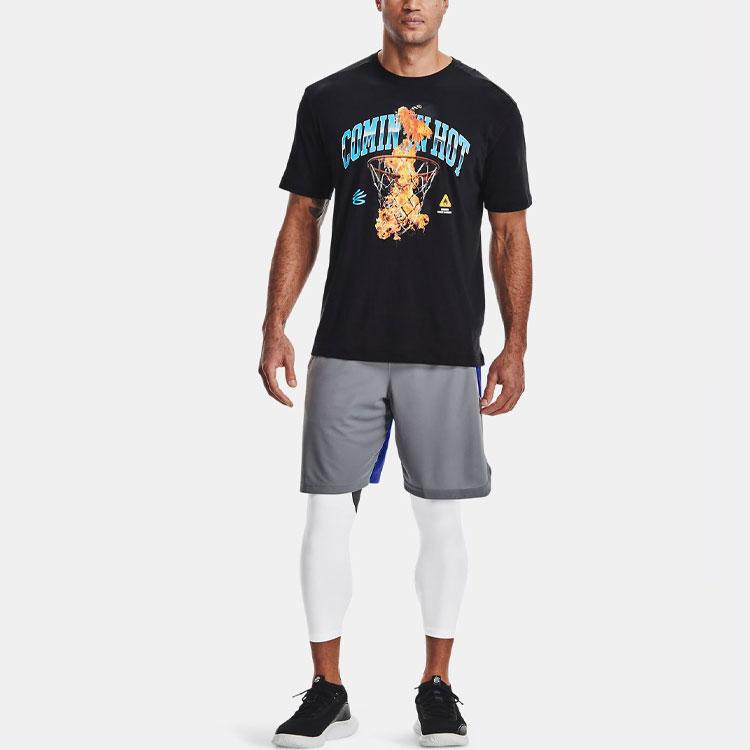 Under Armour Хлопковая футболка с принтом Мужские топы Черная 1362006-001