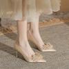New Wedding Shoes Shallow High Heels Women's 2025 New Spring and Autumn Thin Heels Pointed Single Shoes Women's Summer Dinner Party Shoes