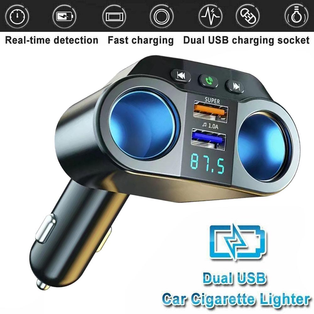 3.1A Двойное USB Быстрое Автомобильное Зарядное Устройство Беспроводной Bluetooth FM Радио Модулятор 12/24В Автомобильный Прикуриватель Передатчик Плеер Адаптер Розетка T3O5