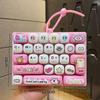26 Keys Press Keyboard Stress Relief Mechanical Keyboard Clicker Fidget Cartoon Animal Button Keyrings Bags Hanger Pendent Gift