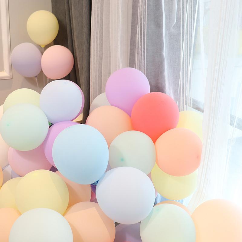 Jidukongjian Macaron Balloon Birthday Scene Decoration, Proposal Confession Decorations, Party Atmosphere, Wedding Room Setup, 50 Pieces + Pump