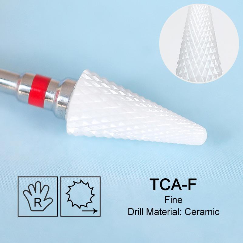 Ceramic Milling Cutter Flame Carbide Nail Drill Bits Pink Gel Remover Electric Machine Drills Polishing Peeling Nails Art Tools