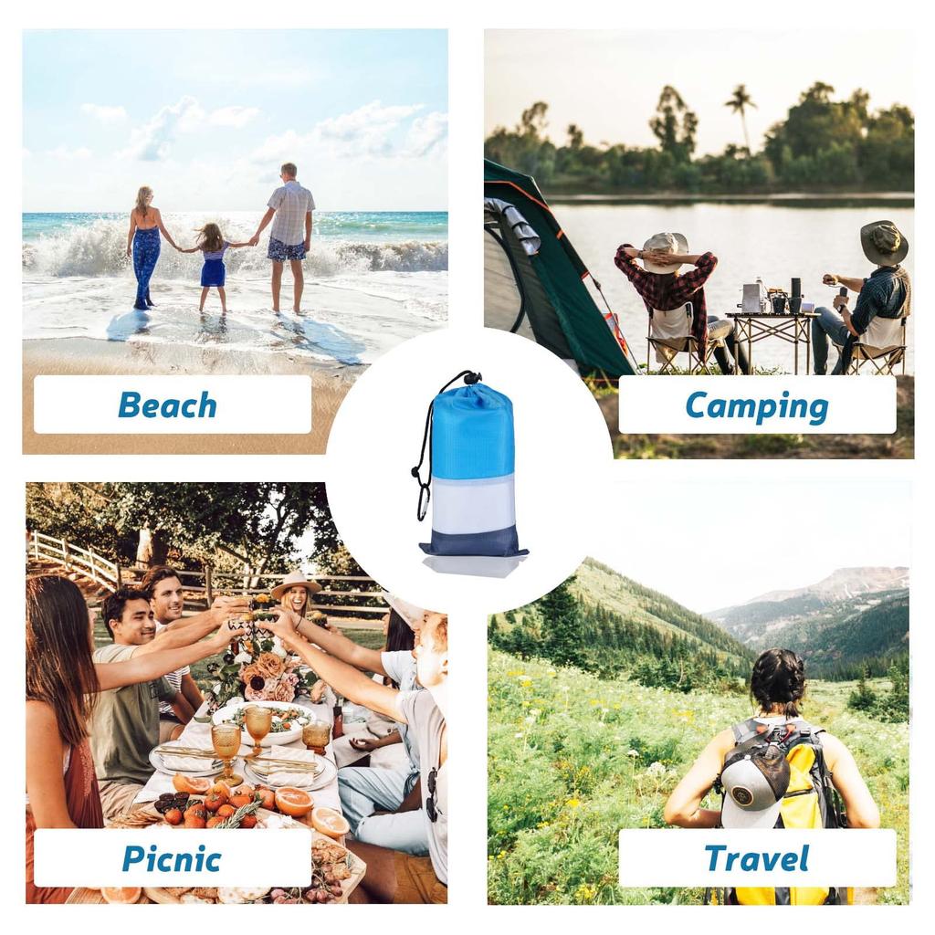 Новый продукт, трехцветный пляжный коврик, водонепроницаемый коврик, портативное одеяло для кемпинга и пикника, нейлоновый коврик на складе