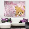 RRilak Bear Kuma Bear Аниме Гобелен Хиппи Цветок Ковер на Стену Декор для Комнаты в Общежитии Дешевый Хиппи Настенное Украшение