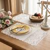 Lace Table Runner Hollow Out Placemat for Dining Table Dresser Buffet Decor Wrinkle-Free Protective Tablecloth for Dining Home Wedding Party
