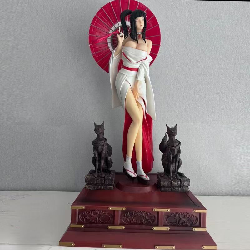 Наруто Кимоно Хината аниме фигурки Может Любимый сексуальный ход ПВХ Красивая танцующая девушка Держит зонт 23.62 дюйма/60 см игрушки Подарки