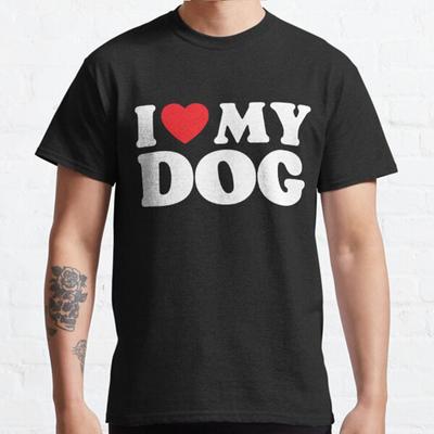 Мужская мода повседневные футболки с короткими рукавами I Love My Dog черные футболки больших размеров