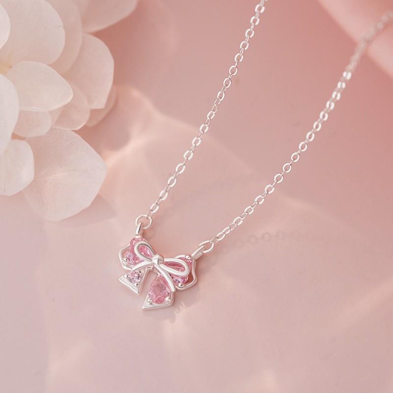 Bow Pendant Necklace Choker Women Elegant Minimalist Jewelry