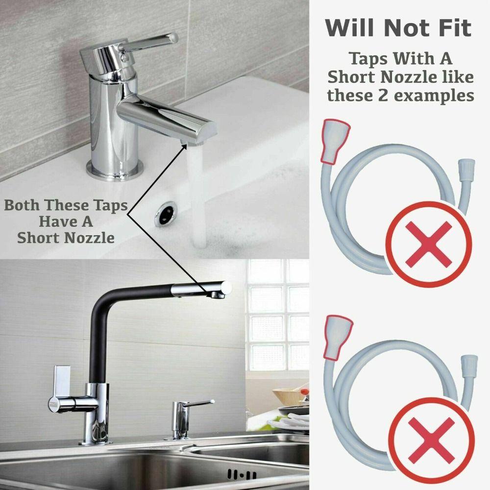 White Sink Spray Hose Double Tap Shower Attachment Head New Bath Shower Head