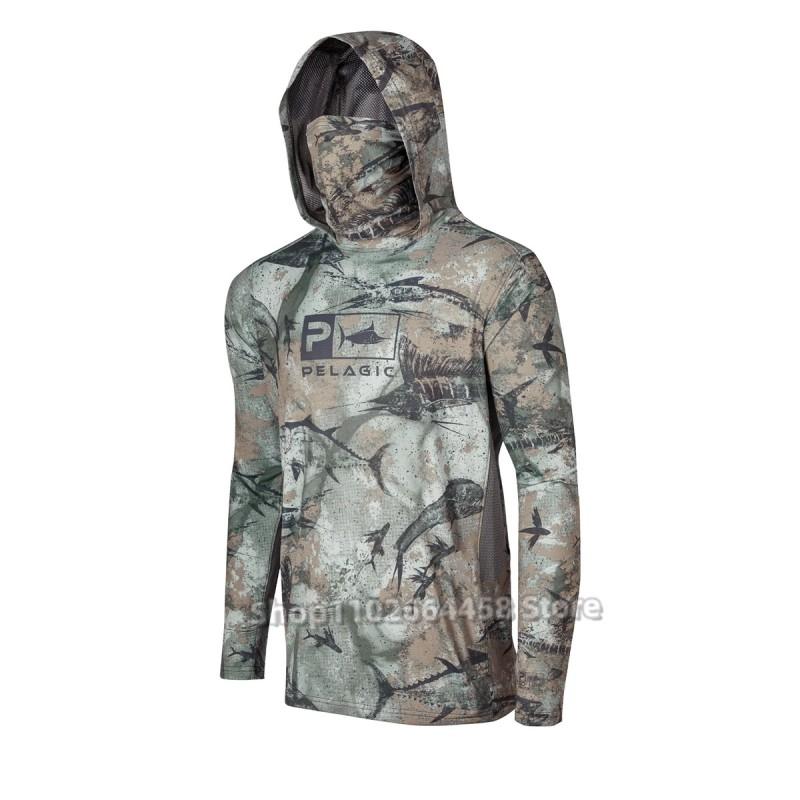 UV Protection Fishing Shirt Long Sleeve Hooded Coverall Men Women Quick Dry Outdoor Angling Gear