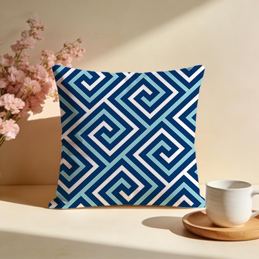 Flowing Meander Pattern Cushion Cover Soft Pillow Cases for Home Bedroom Living Room Sofa