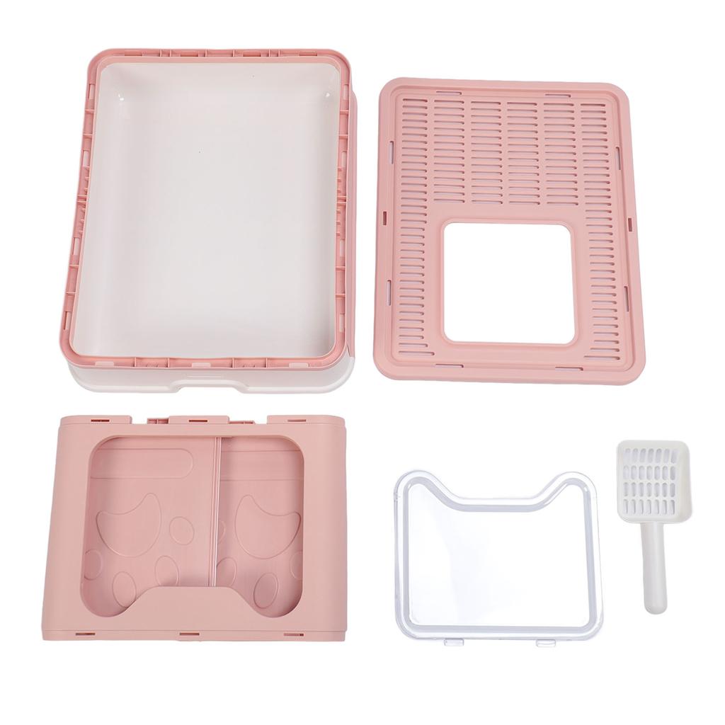 Складной кошачий туалет Многоцелевой полузакрытый контроль запаха Легко чистится Большой объем кошачьего туалета