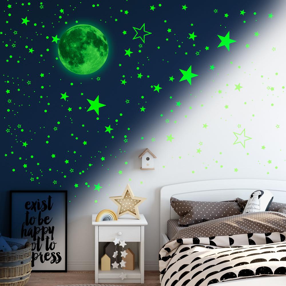 Kids Wall Stickers Home Decals Glow in The Dark Stars for Ceiling Glowing Ceiling Decals Stickers