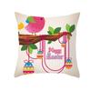 Easter Decorative Pillowcase Cartoon Bunny Egg Print Peach Skin Pillowcase Sofa Cushion Cover Bedroom Room Home Decoration