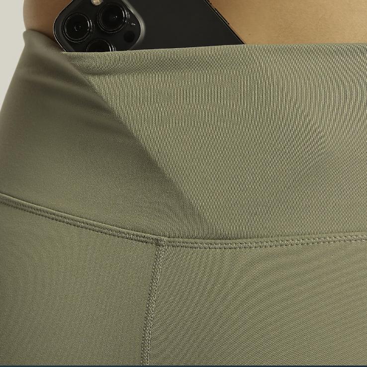Nike Дышащие быстросохнущие спортивные леггинсы с высокой талией длиной 9/10 для женщин, светло-армейско-зеленые FN3233320