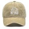 If my mouth doesn't say it, my face will" Print Adjustable Baseball Hat, Woman's Cap Trendy Cozy Sun Protective Sun Protection Snapback Baseball Cap