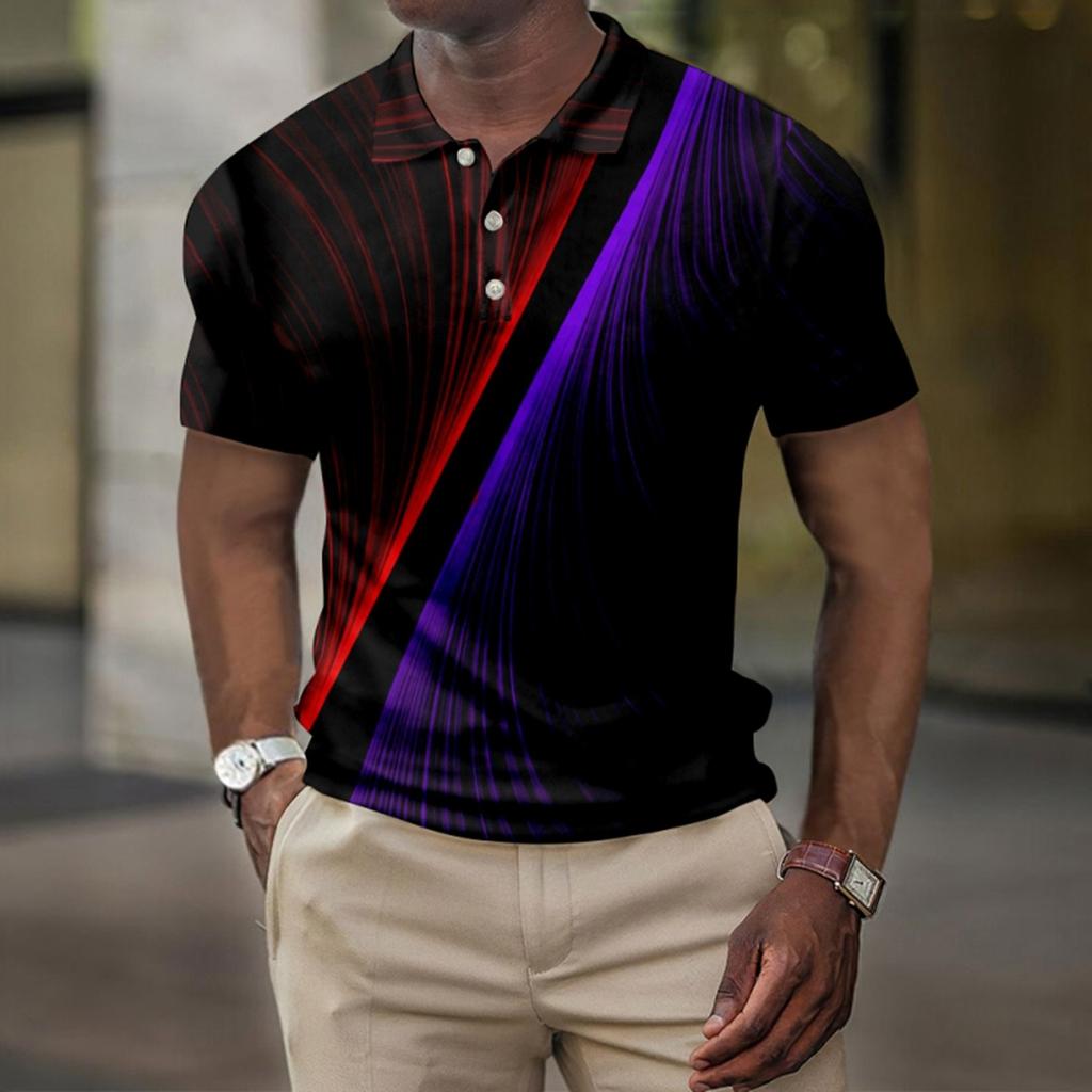 Мужская летняя рубашка для гольфа с принтом Botton, короткий рукав, мужская повседневная модная рубашка