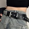 Vintage Metal Gothic Waistband PU Leather Y2K Pyramid Belt Fashion Punk Rivet Belt  Male Female Use