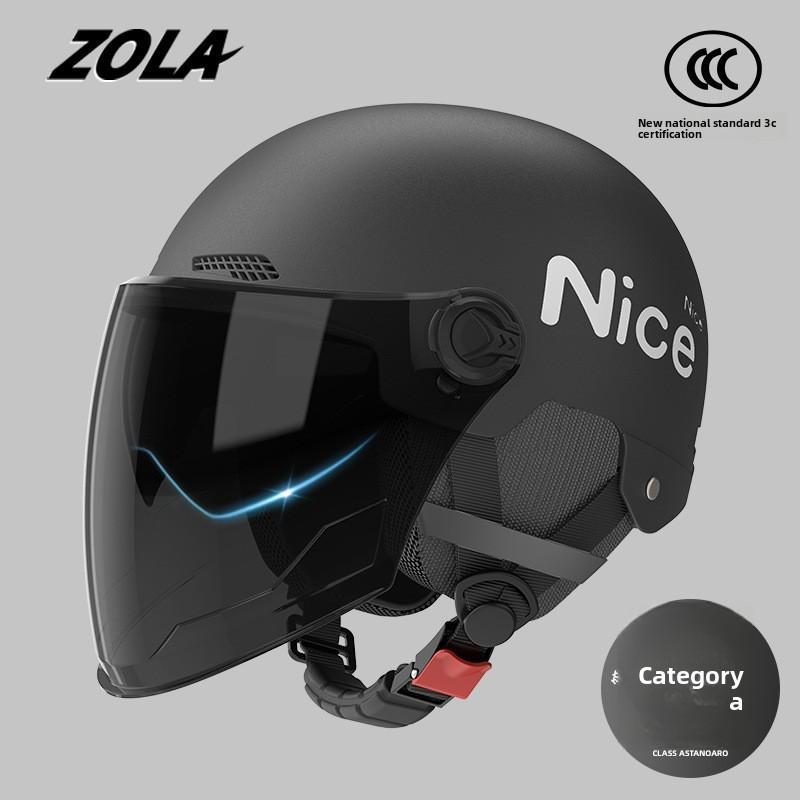 Helmet Electric Car Women's 3c Summer Helmet Double Lens Model with Ear Protection and Sun Protection Class A Riding 3C Certified Battery Car Sunshade