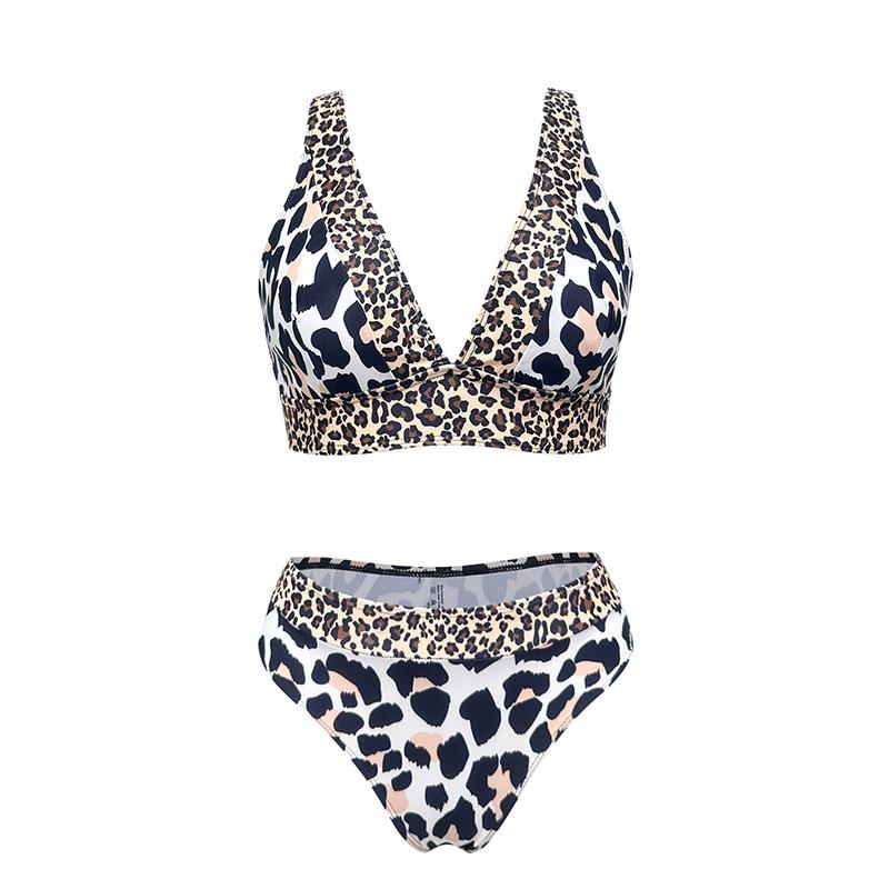 Новый леопардовый принт сексуальный собирающий купальник женский горячий весенний купальник бикини комплект из двух частей