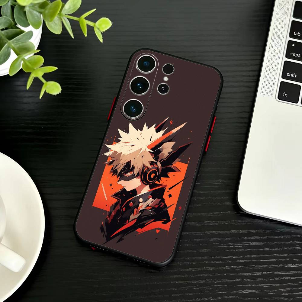 Чехол для телефона Katsuki Bakugo E-Hero Academia Для Samsung S26,S25,S24,S23,S22,S21,S20,S30,Ultra,Plus,Fe,Note,5G Черный