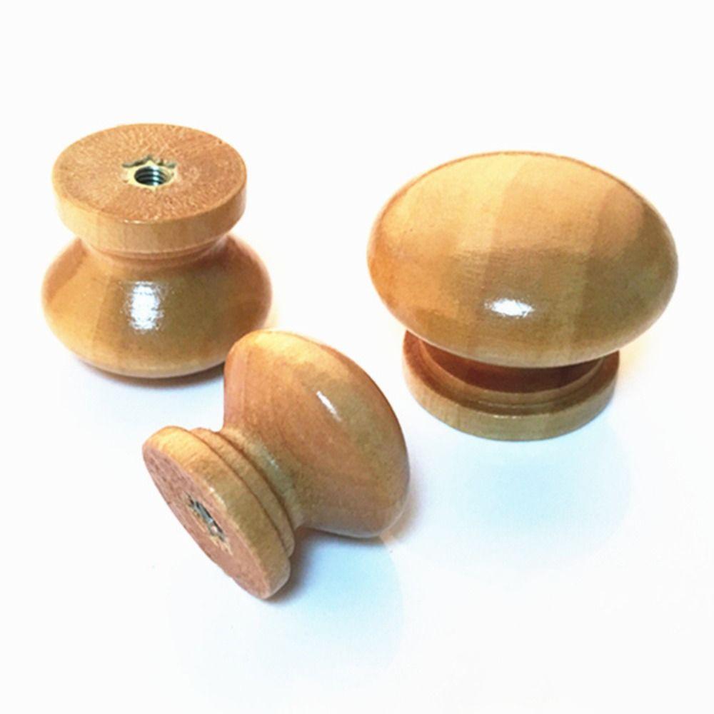 Easy-Grip Design Walnut Wood Cabinet Knobs Rust-Resistant Drawer Pulls Handles for Kitchen