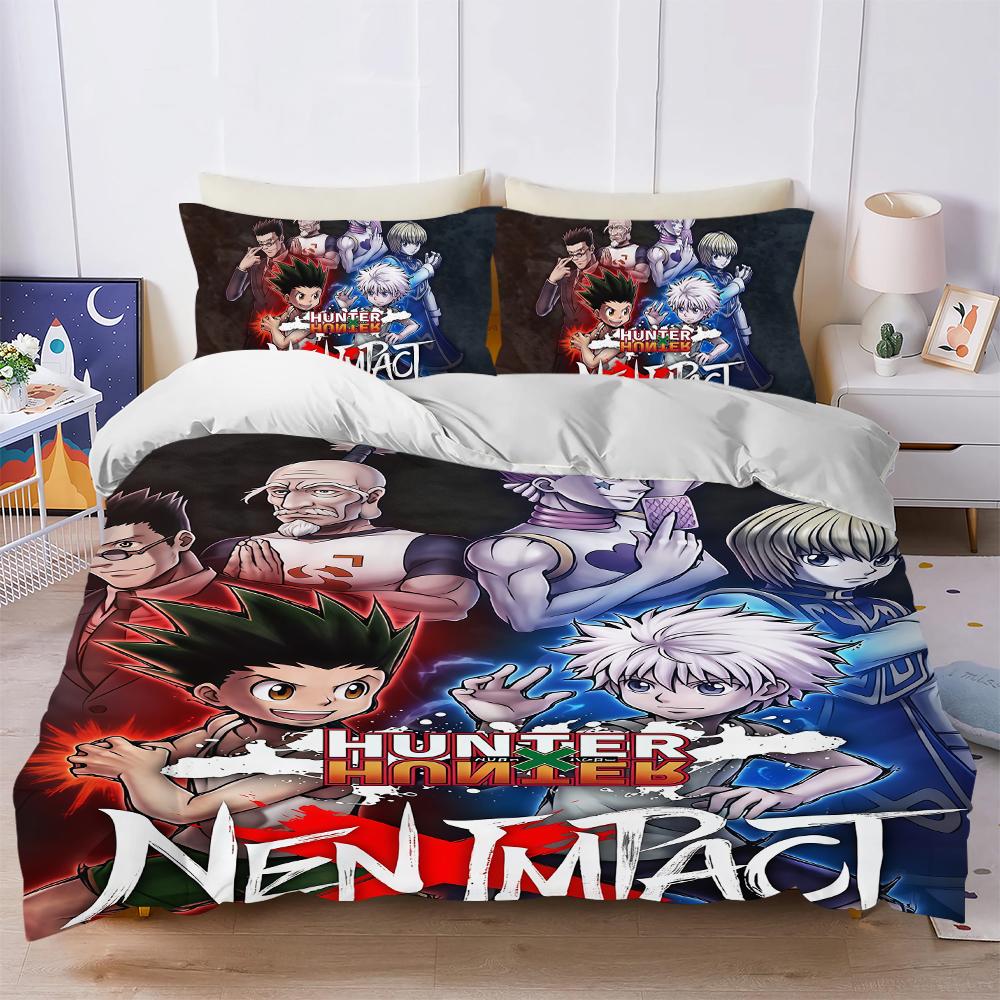 HUNTER X HUNTER Аниме k Комплект пододеяльника Мягкое стиранное постельное белье 3 предмета Летний Удобный Студенческое общежитие Дом Детское постельное белье Хит продаж