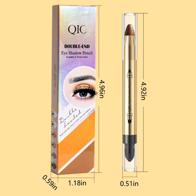 Яркий карандаш для теней для век с жемчугом и тонкой вспышкой, двусторонние тени для век, палочка для салфеток, формованные тени для век цвета земли