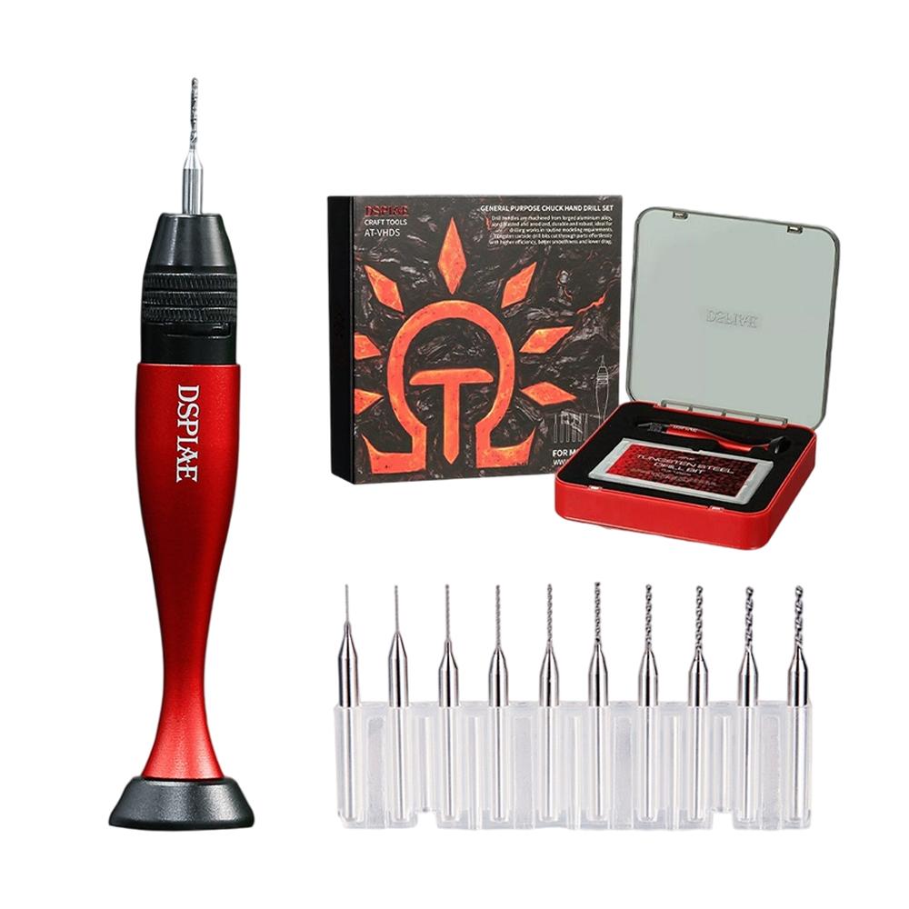 DSPIAE AT-VHDS прецизионный универсальный набор ручных дрелей из алюминиевого сплава для сверл диаметром 0,3–3,2 мм для моделирования, поделок, строительства, хобби, инструментов