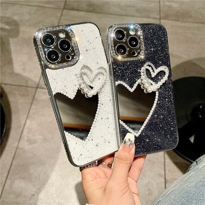 Звезды и Любовь Зеркала для Мобильного Чехла IPhone 15 14pr Роскошный Страз Apple 13 Защитный Чехол