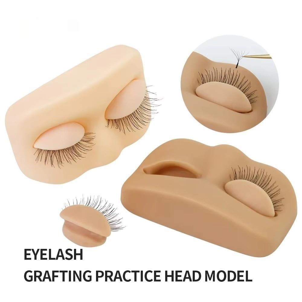 Mini Size Lash Practice Head Removable Eyelids Flat Model Head Lash Practice