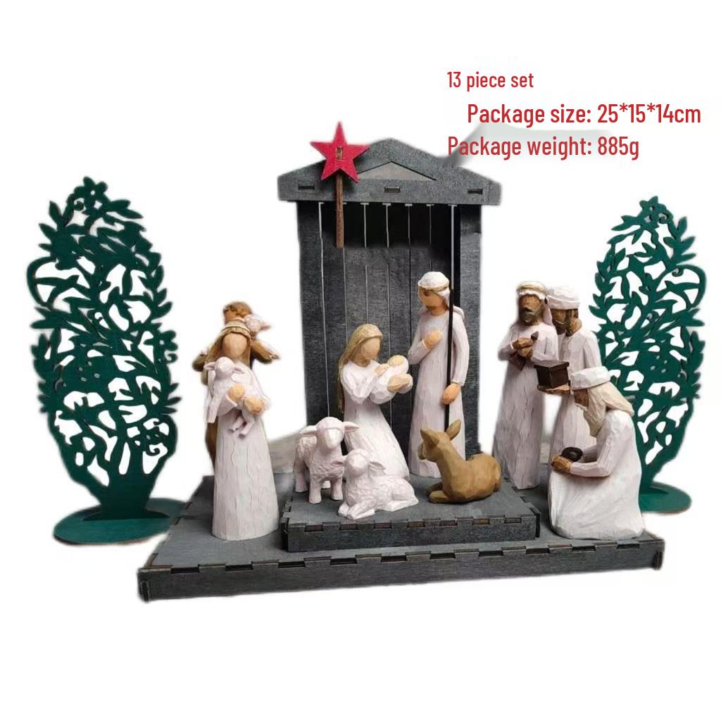 Настольное полимерное украшение «Рождественский вертеп»