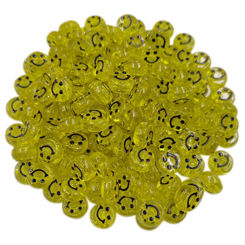 20 шт. 10 мм, горячее тиснение, прозрачные свободные бусины с улыбкой, бусины со смайликом, бусины с выражением, сделай сам, поделки, изготовление ювелирных изделий
