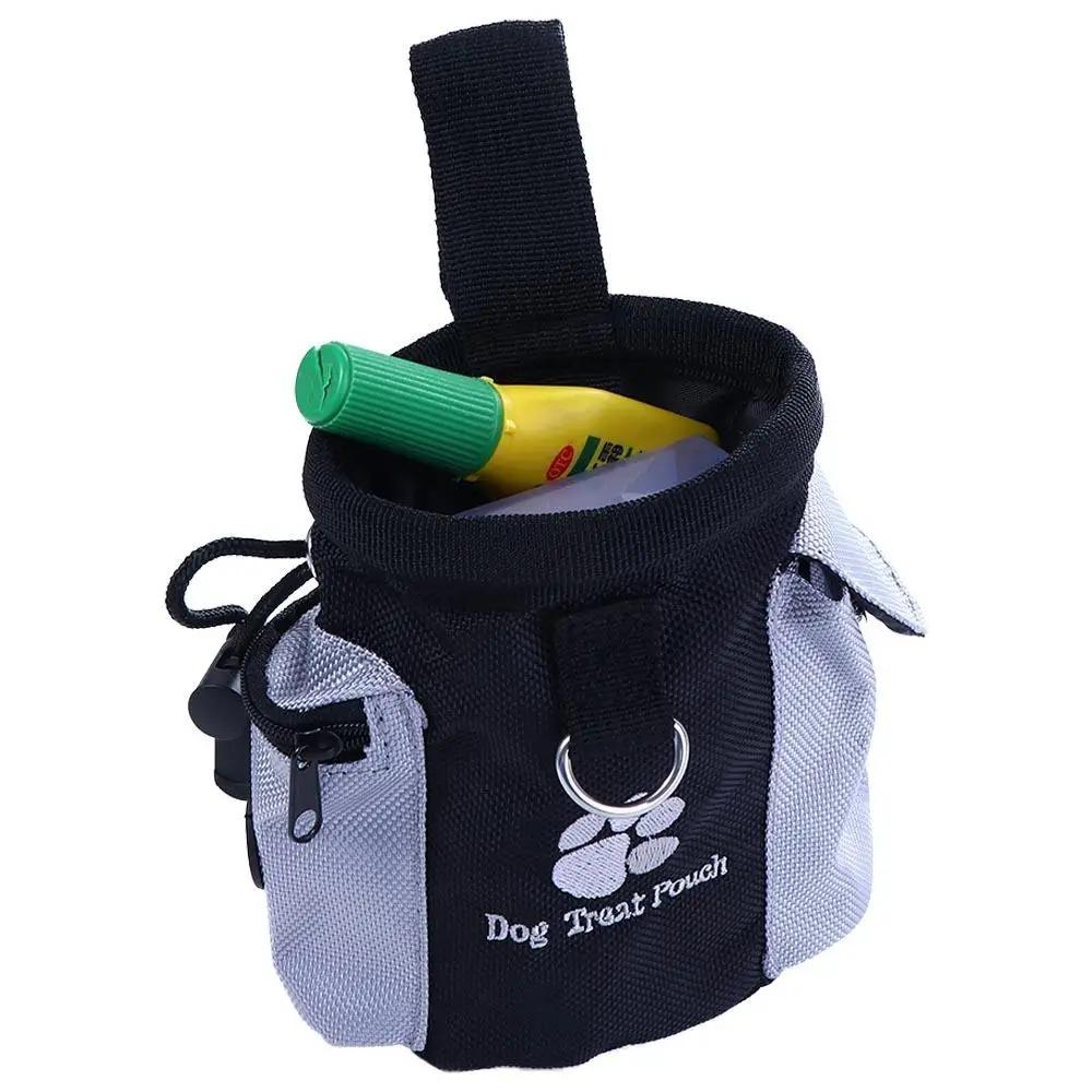 Hands Free Pet Treat Bag Dog Training Waist Pouch Outdoor Walking Reward Feed Pocket with Poop Bag Dispenser for Dogs
