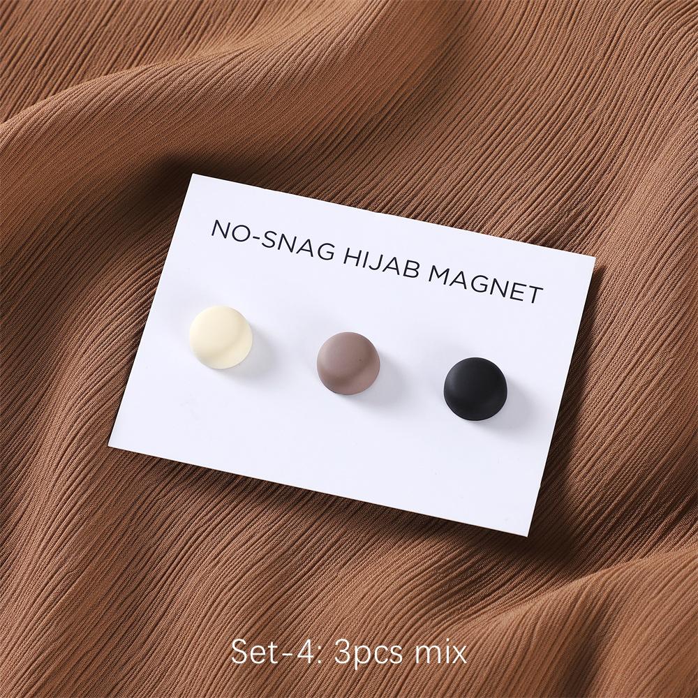 Safe Macaron Color Hijab Brooch Strong Metal Plating Magnetic Hijab Clip Luxury No Hole Pins Brooches Magnet For Muslim