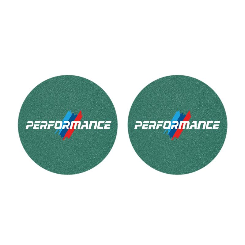 BBIS5 2Pcs Car Coaster Water Cup Mat Non-Slip Pad For BMW Performance E93 G30 E92 E53 F40 F10 F20 F30 X6 E34 E61 E60 E39 E28 X3 X1 X4