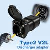 Type2 V2L Разрядник 16А EU Розетка Кнопка Выключения Питания для BYD MG Geely Jaecoo Omoda LEAPMOTOR GWM ZEEKR XPENG EV Адаптер Разрядки
