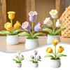 Handmade Lily of the Valley Potted Crochet Simulated Plant Bonsai