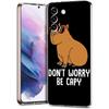 Funny Cartoon Capybara Phone Case For Samsung Galaxy S25 S23 S24 S22 Ultra Plus Transparent Cover For Galaxy S24+ S23+ S25+ S22+