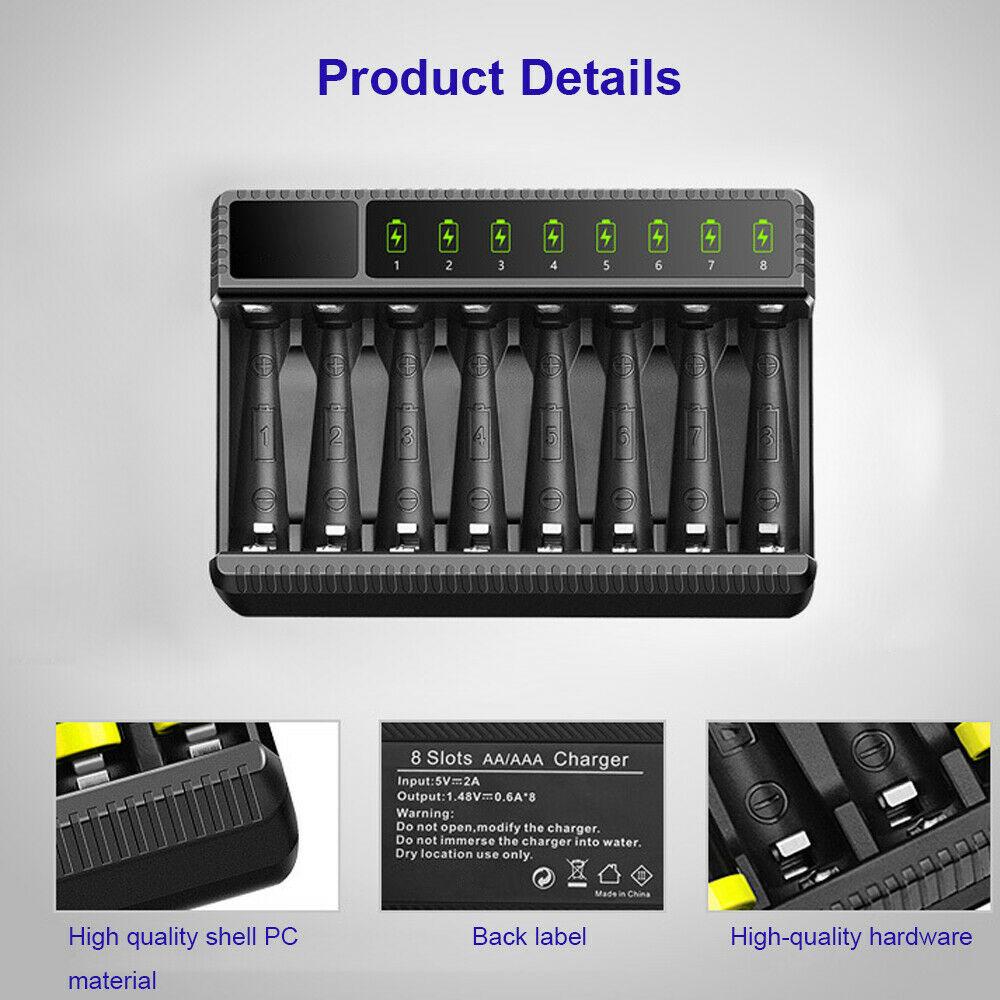 Rechargeable Batteries Independent Slot for AA/AAA Fast Charger Chargers Battery Charger Charging