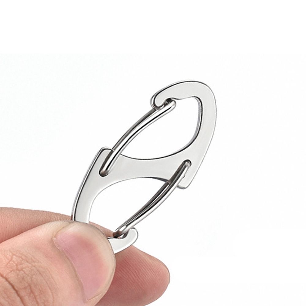 Shape Camping Hiking Snap Clip Release Buckle Keychain Hanging Hook Metal Carabiner Key Chain Ring