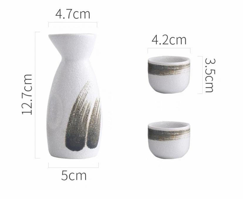 Japanese-Style Sake Pot Izakaya Wine Set Small Wine Bottle Wine Dispenser Sake Glass Kiln-Changed Porcelain Wine Set
