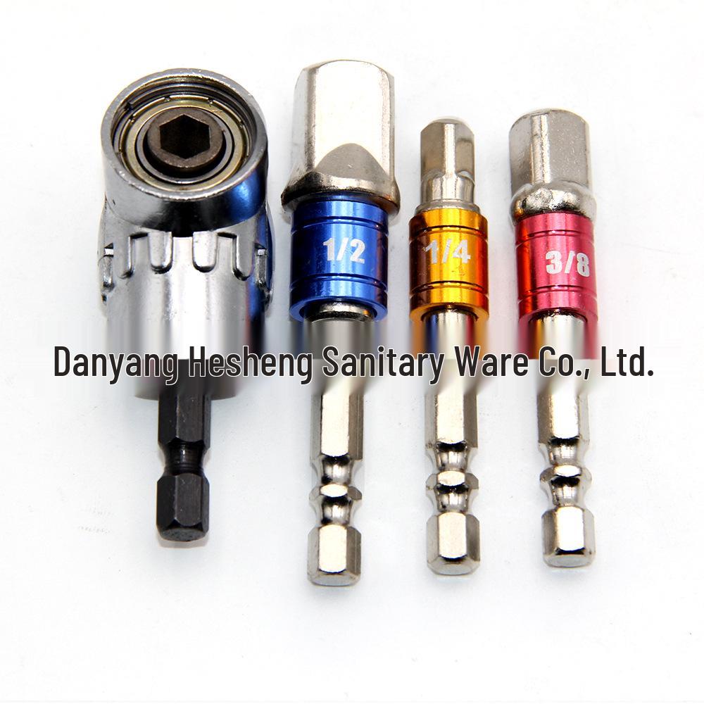 Набор из 3 предметов адаптеров для ударного гайковерта с шестигранным хвостовиком (1/2", 3/8", 1/4") для электрической отвертки