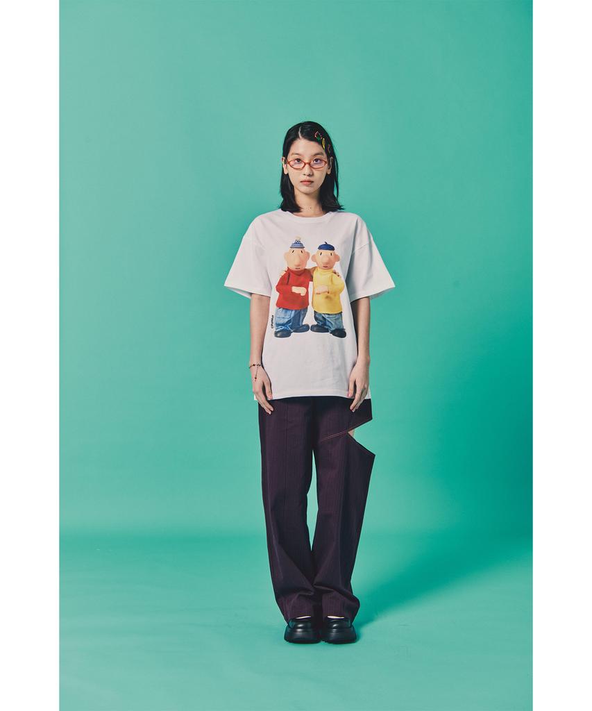 LAUGHER [Pat&Mat] Best Friend T-Shirt - White