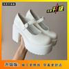 White Small Fragrant Style Thick Heel High Heels Women's New Spring and Autumn 2025 Small French Mary Jane Shoes