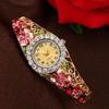 Women Quartz Luxury Crystal Flower Bracelet Watch