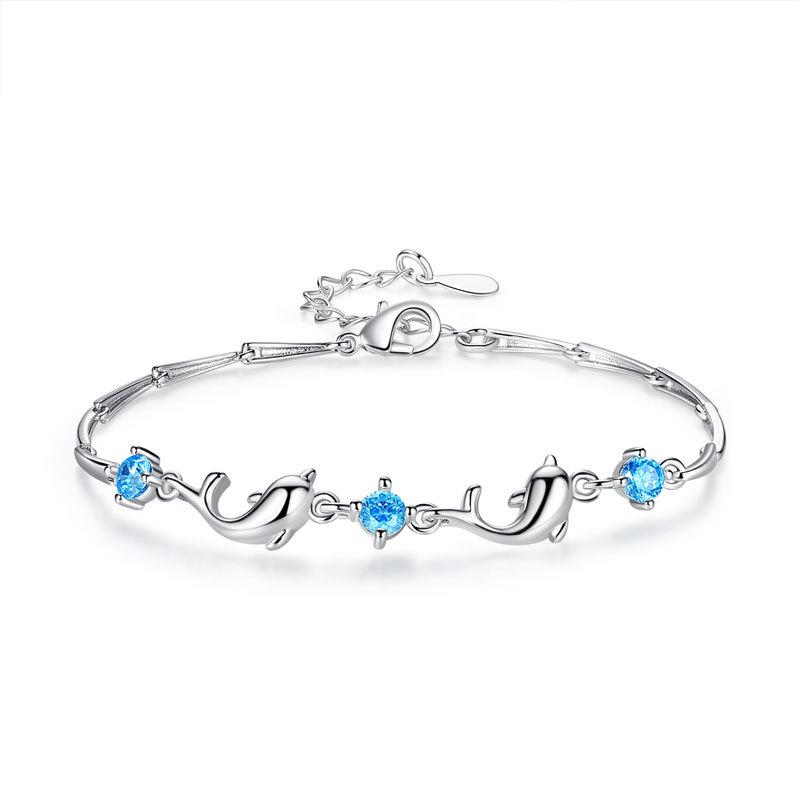 Ladies Crystal Dolphin Elegant Bracelet