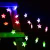 Solar Star String Lights Outdoor Waterproof Plug Free Christmas LED Garden Decorative Lights